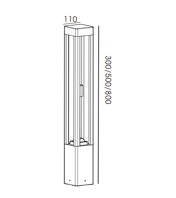 مصباح حديقة زجاجي بأربعة جوانب HR60041-500 مصباح حديقة زجاجي بأربعة جوانب HR60041-500