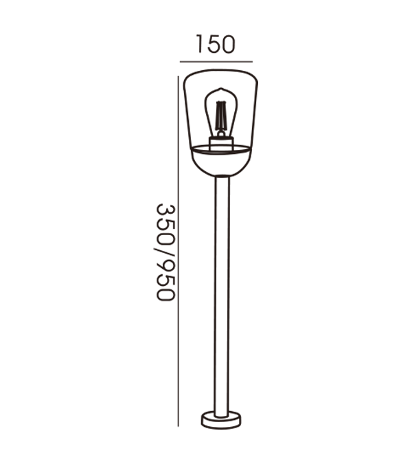 150 مصباح حديقة زجاجي مسطح HR60112-350 150 مصباح حديقة زجاجي مسطح HR60112-350