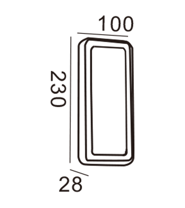 ابل مصباح حائط مستطيل HR20022 ابل مصباح حائط مستطيل HR20022